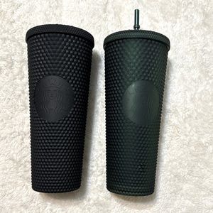 Starbucks green and black mate studded tumbler